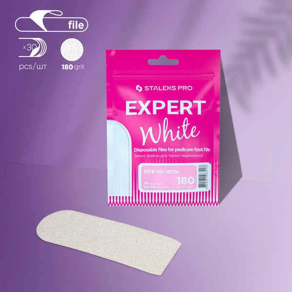 STALEKS Disposable white files for pedicure grater EXPERT 10