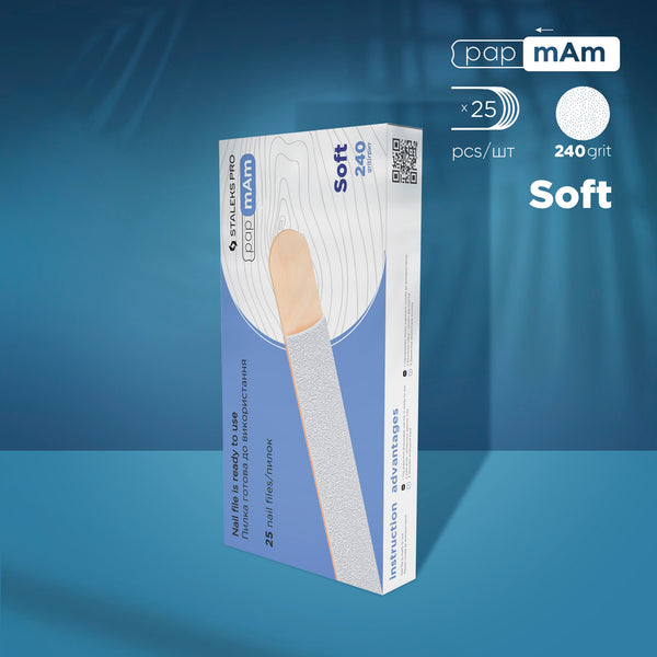 STALEKS EXPERT Disposable white papmAm files (soft foam layer) on a wooden base