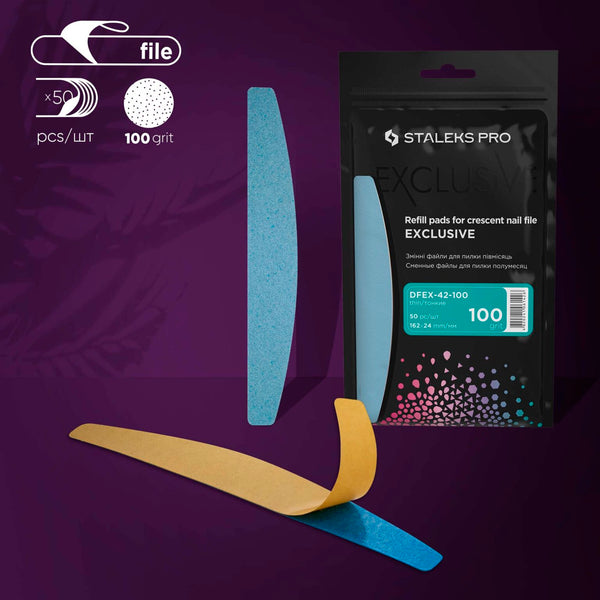 STALEKS Disposable files for crescent nail file EXCLUSIVE 42 (50 pcs)